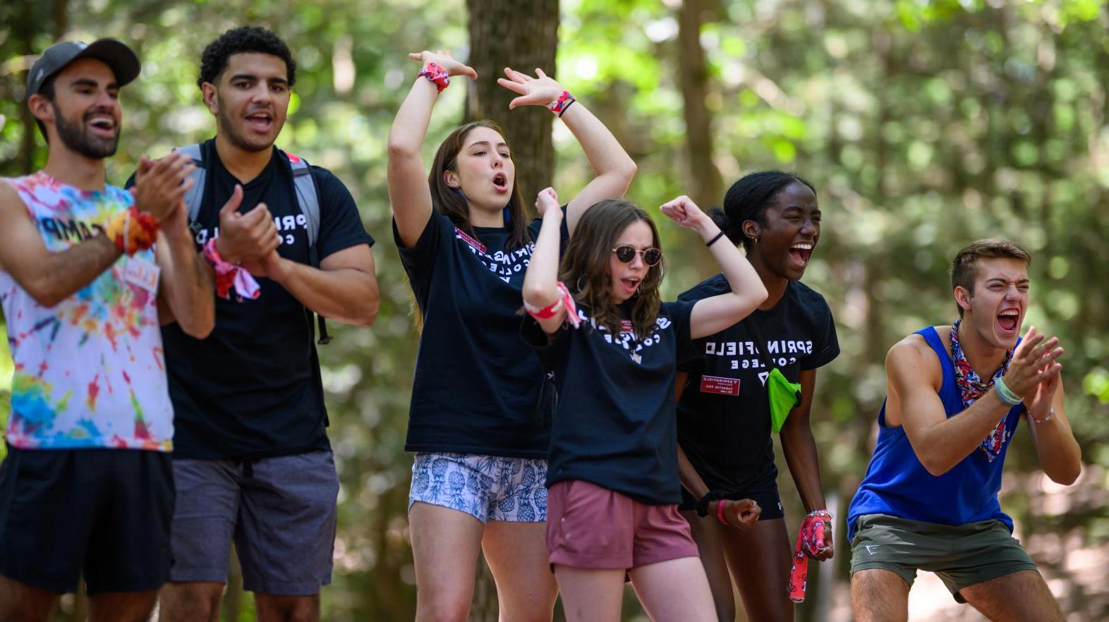 Springfield College Pre-Camp leaders help greet incoming students on campus prior to move-in day